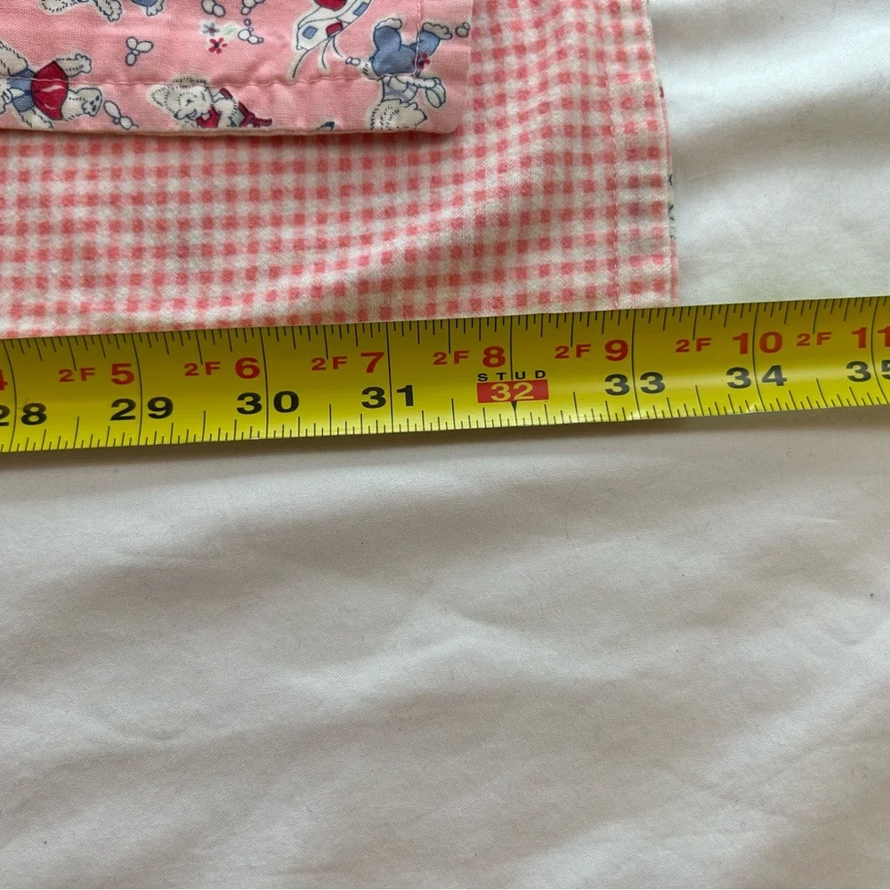 Vintage Pink Baby Blanket and soft Flannel Gingham Fabric‎ 33” x 39”